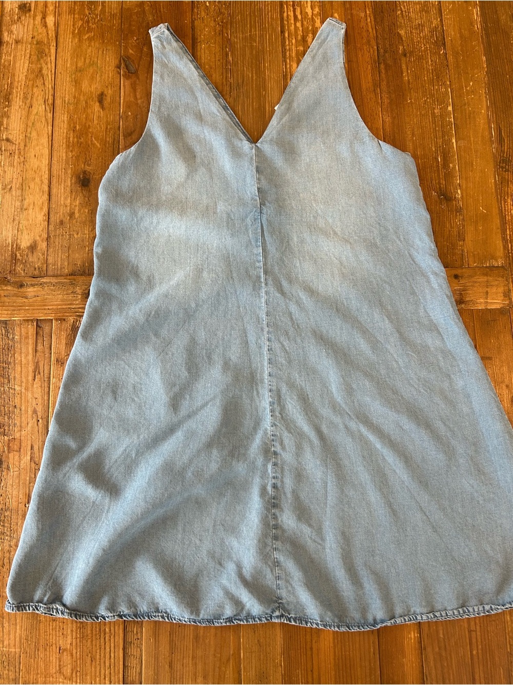 Reitmans Light Blue Denim V-Neck Mini Dress